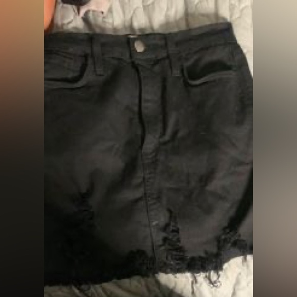 Black Denim Mini Skirt Sz M